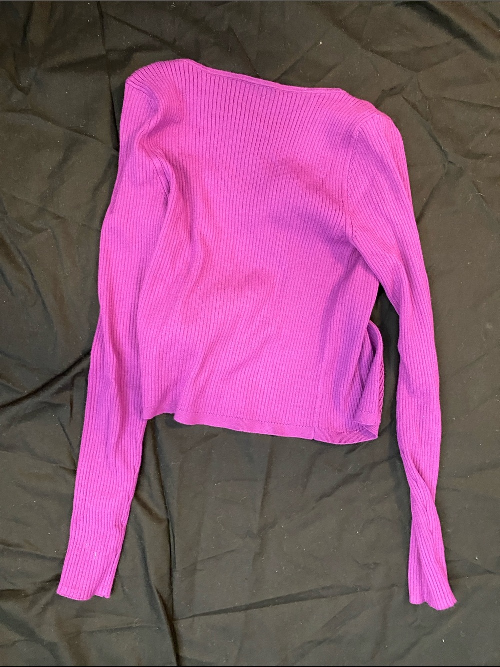 Wilfred Vibrant Magenta Ribbed Button-Front Cardigan - Picture 3 of 3